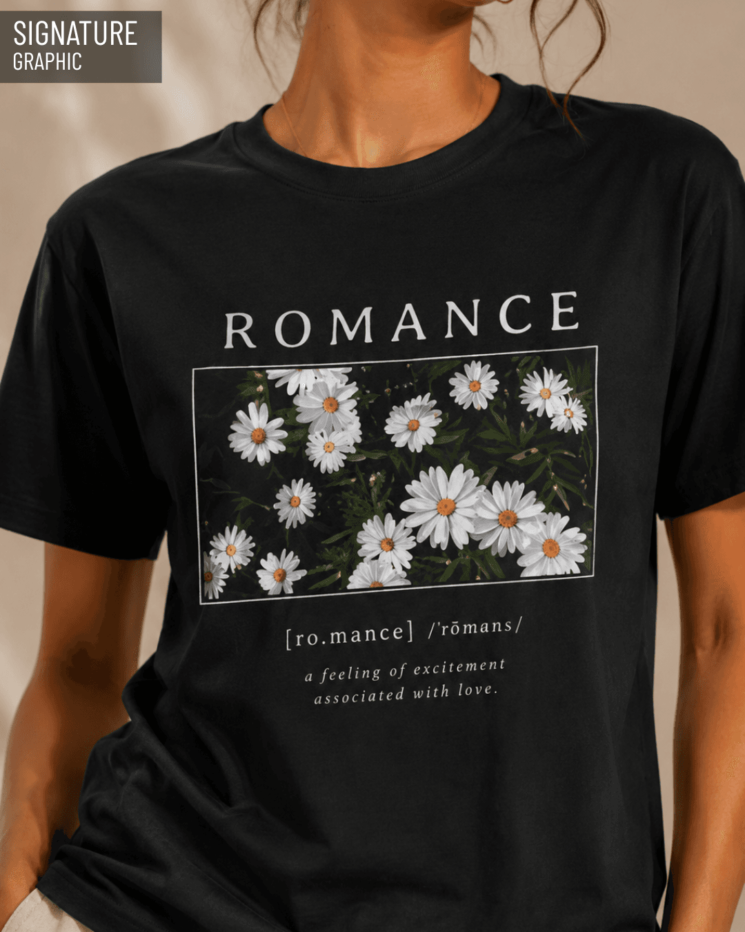 ROMANCE BLACK FLORAL OVERSIZED TEE - View 2