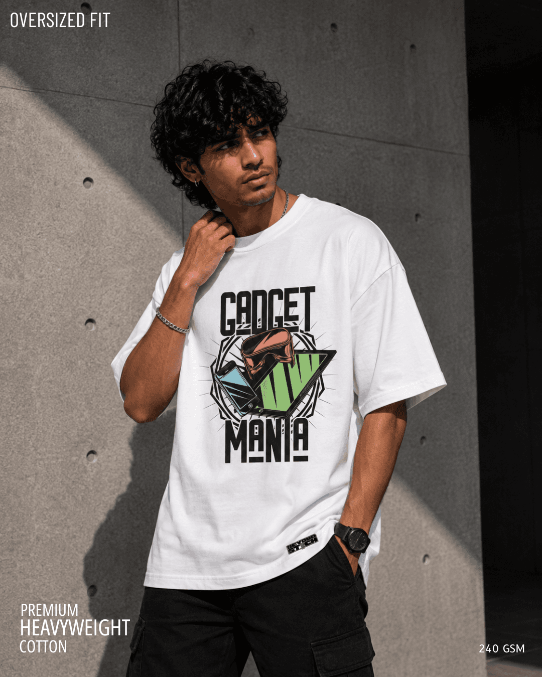 GADGET MANIA WHITE OVERSIZED TEE - View 1
