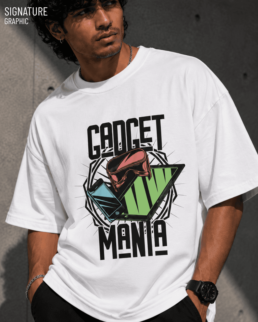GADGET MANIA WHITE OVERSIZED TEE - View 2