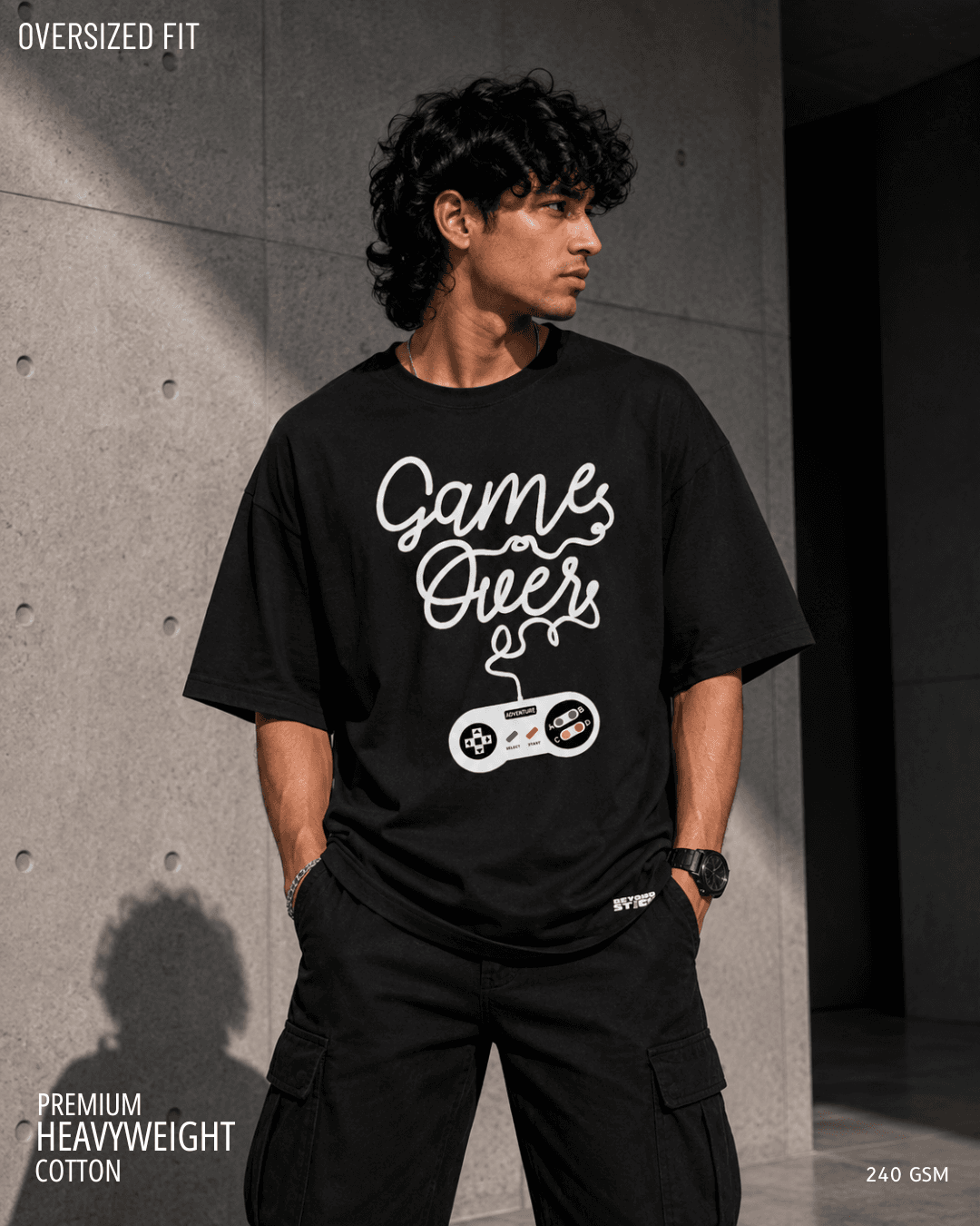 GAMES OVER GAMER OVERSIZED TEE - View 1