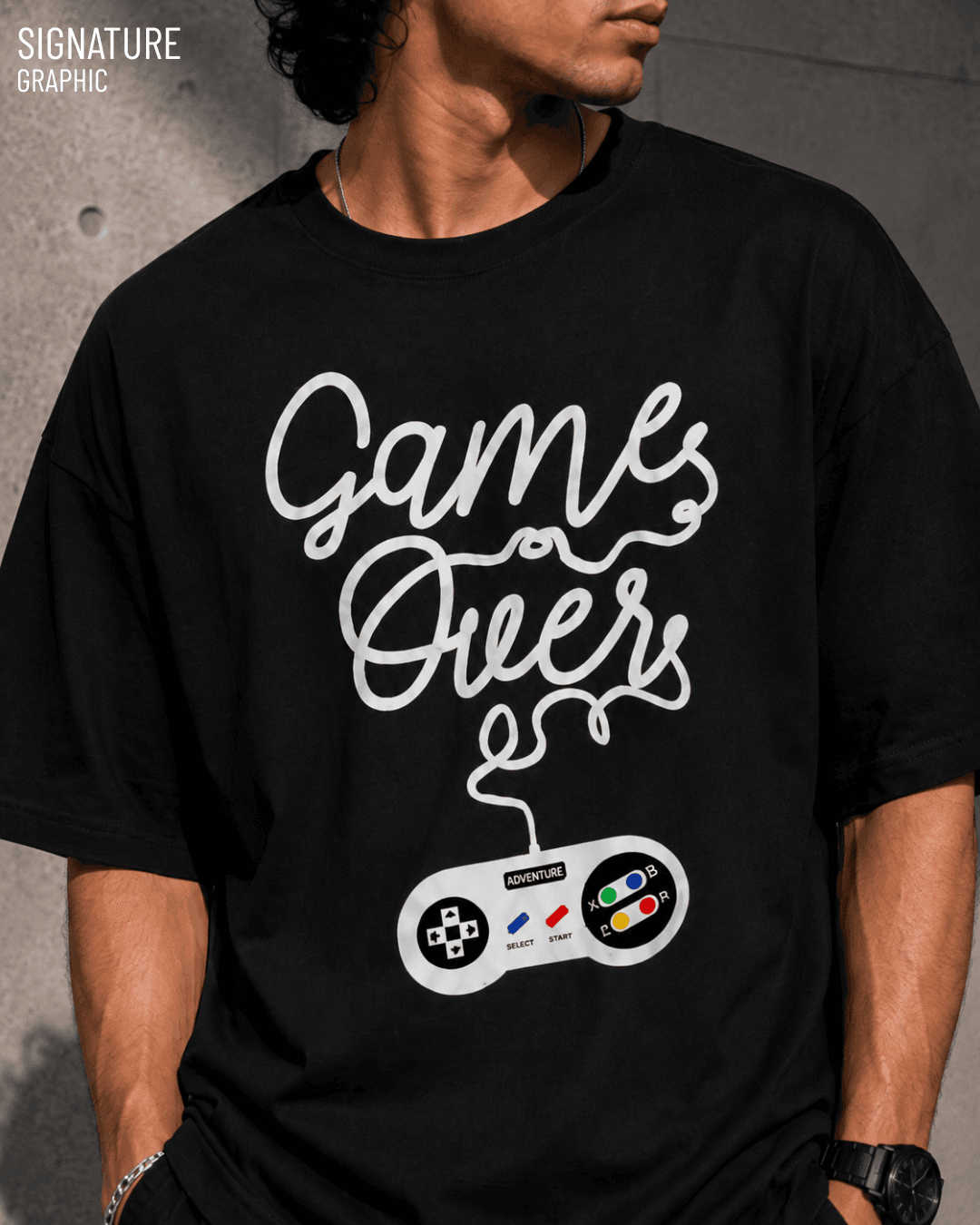 GAMES OVER GAMER OVERSIZED TEE - View 2