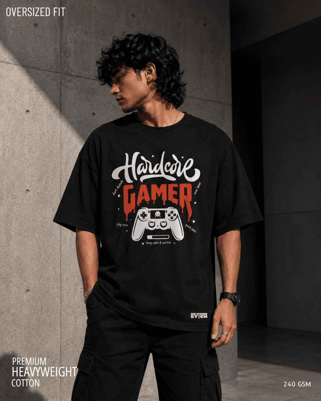 HARDCORE GAMER OVERSIZED TEE - View 1