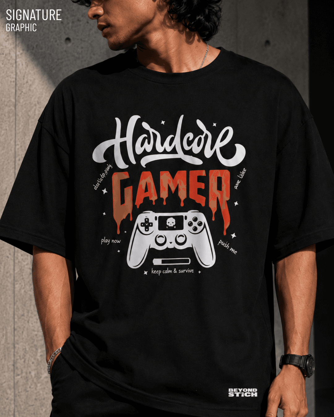 HARDCORE GAMER OVERSIZED TEE - View 2