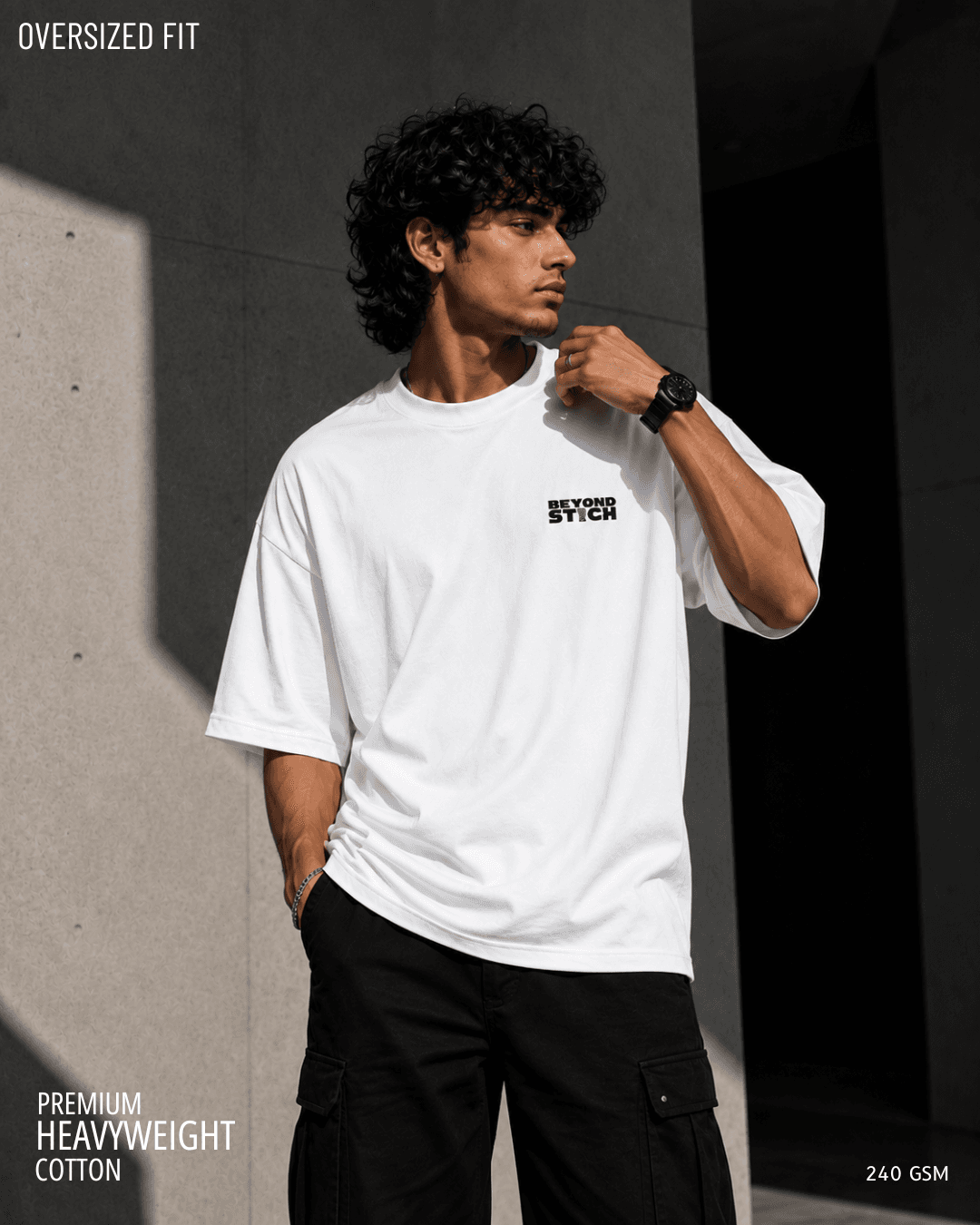 NEXT LEVEL UNLOCKED WHITE GAMER OVERSIZED TEE - View 1