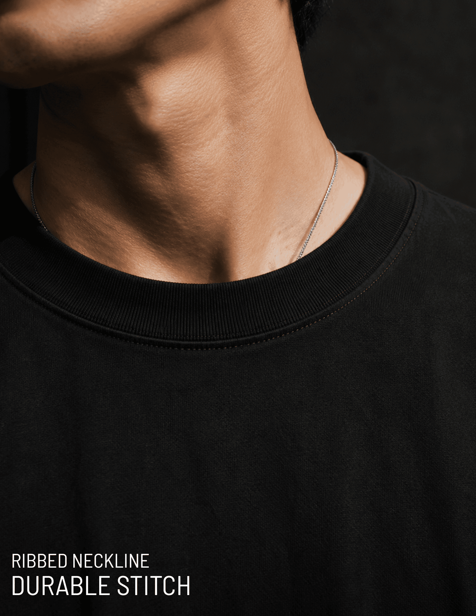 SELF BLACK OVERSIZED TEE - View 3